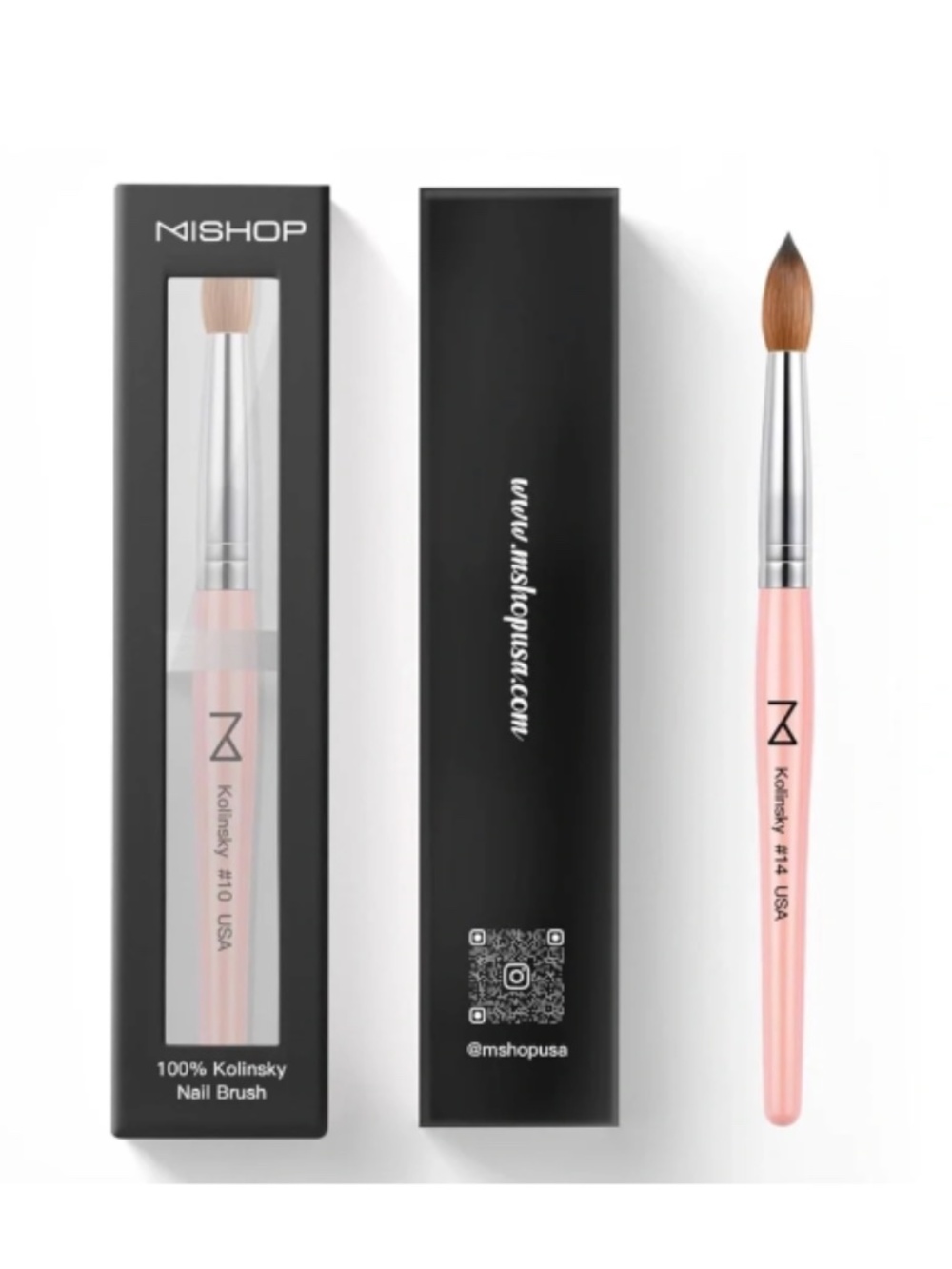 M Shop Professional Kolinsky Acrylic Nail Brush Size 14